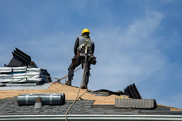 Professional Roofing technician working in Linden, WI